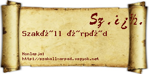 Szakáll Árpád névjegykártya